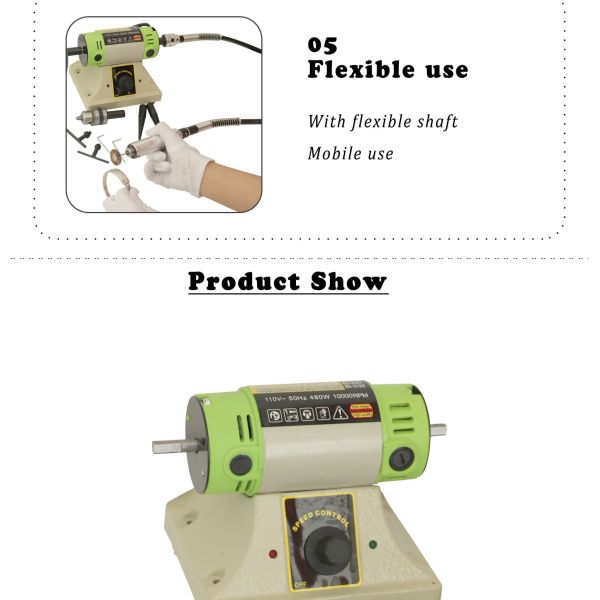 Полировщик верстачно-токарного станка полировщика 480W точильщика столешницы TOKTOS 7200rpm