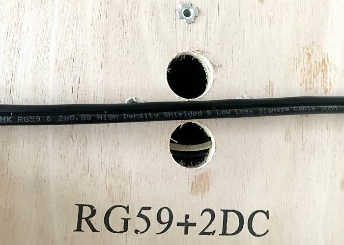 Кабель CCTV коаксиала корокоствольного оружия RG59U+2C 0.75MM2 оптовый, коаксиальный кабель камеры слежения