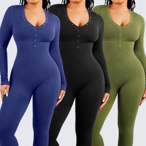 2023 Feminino Butt-Lifting Controle de barriga sem costura Shapewear Jumpsuit de