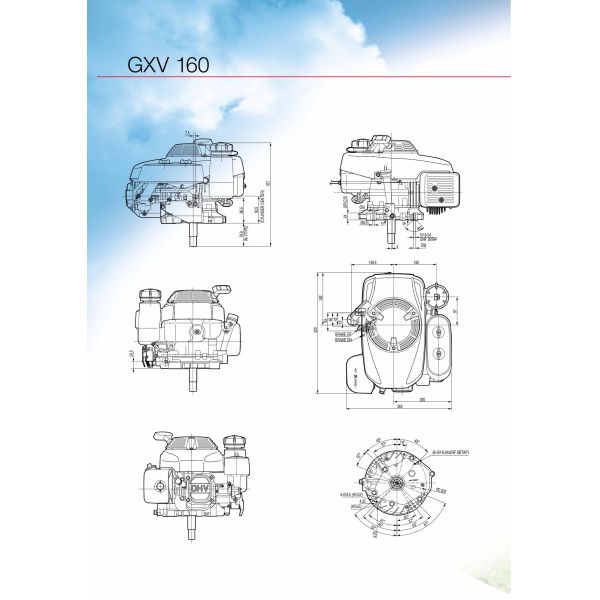 Highly Durable GXV160 Petrol Engine Lawn Mower Engine for Machinery Repair Shops