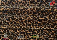 Tela de veludo do poliéster da pele do falso do leopardo para o vestuário elegante 180GSM