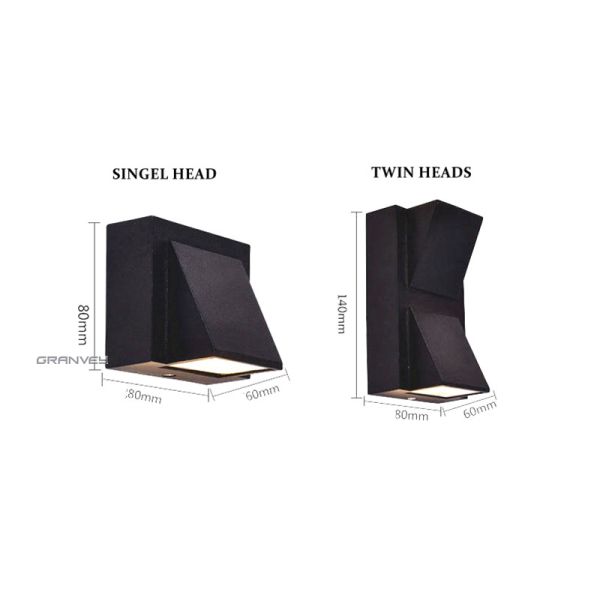 Dual Heads 6W Up And Down Outside Wall Lights , LED Garden Wall Lights IP65