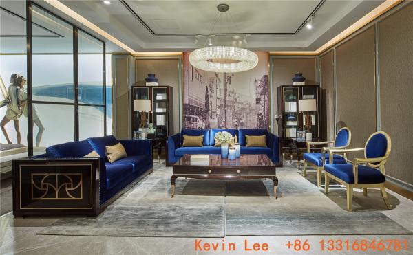 Luxury interior design furniture used Ebony wood in glossy painting by Living room sofa set with TV stand tables