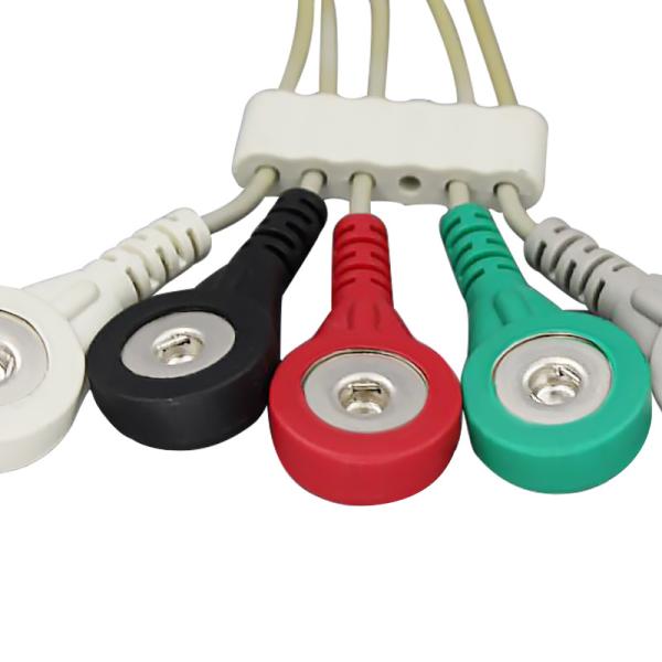 5 Head Insulated ECG Flat Medical Cable Assemblies medical wire harness