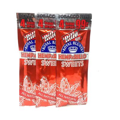 Empty Heat Seal Reclosable Pack Cigar Wrapper Blunt Cigarette Aluminum Foil k Packaging Sachet