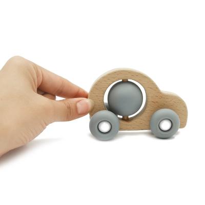 Fun Educational Silicone Wood Easy Gripping Newborn Rattle