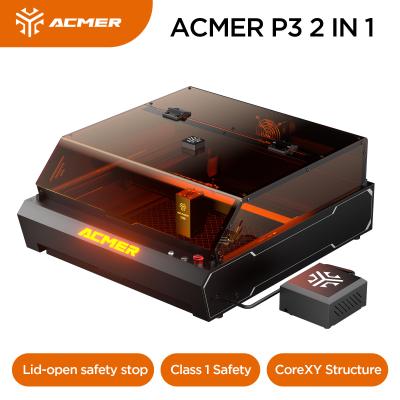 ACMER P3 2 IN 1 Laser Engraver, 10W Laser Cutting and Engraving Machine for Metal Wood and Glass 390mm x 400mm