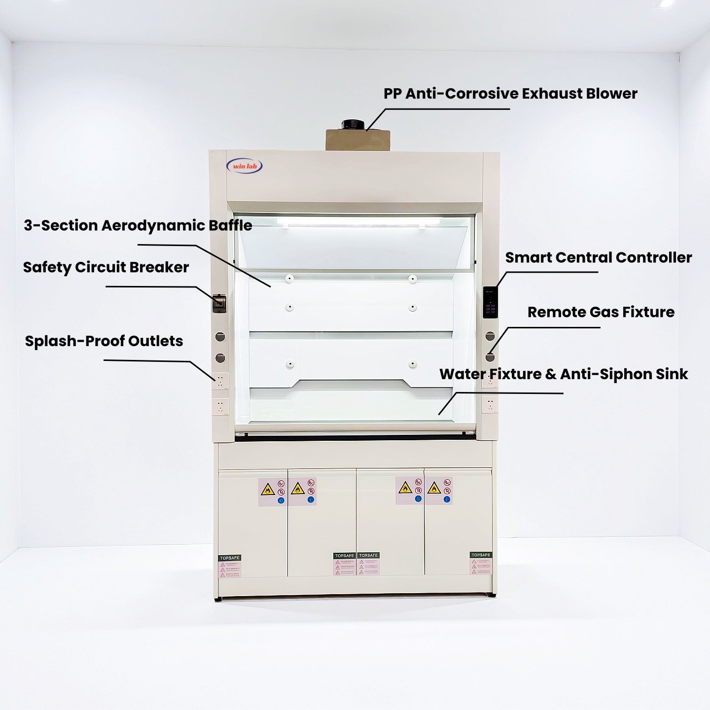 Customized Lab Fume Hood Corrosion Resistant Steel Fume Hood Heavy Duty