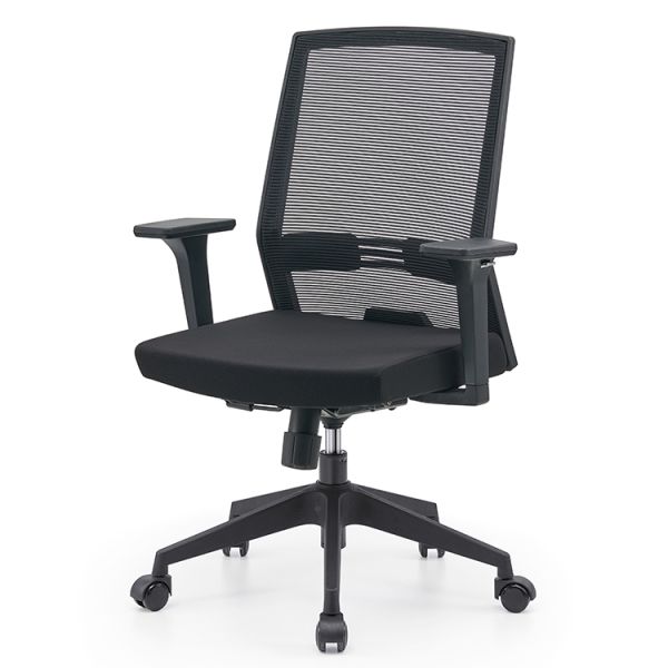 Chaise de bureau PC avec appuie-bras réversibles à dos haut maillage respirant et soutien lombaire