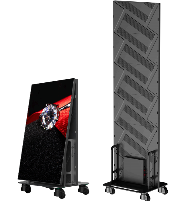 P0.9 COB Fine Pitch Foldable LED Poster Display Front Maintenance 600x2025mm
