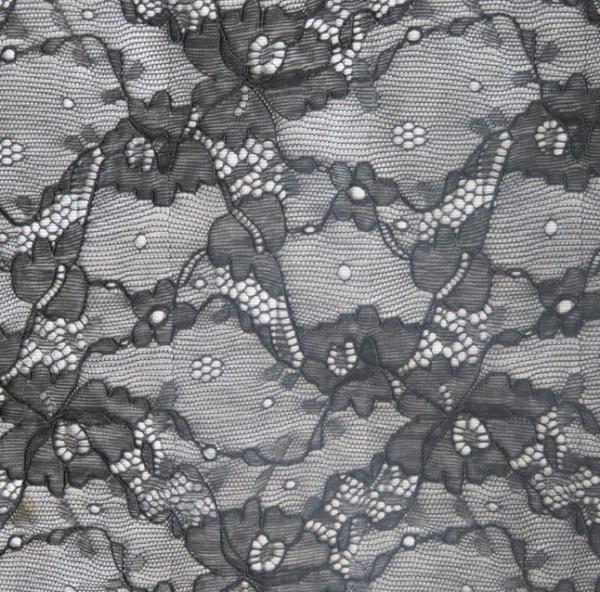 Black Stock Color high quality Elastic Flower Lace Fabric FNS1948