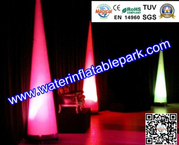 2m Lighting Inflatable Stages Decoration / Inflatable Cone For Wedding Backdrops