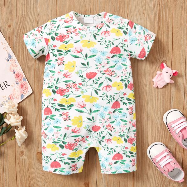 Good Quality Custom And Stock 100% Cotton Baby Onesie Jumpsuit Low Price Baby Romper for Summer