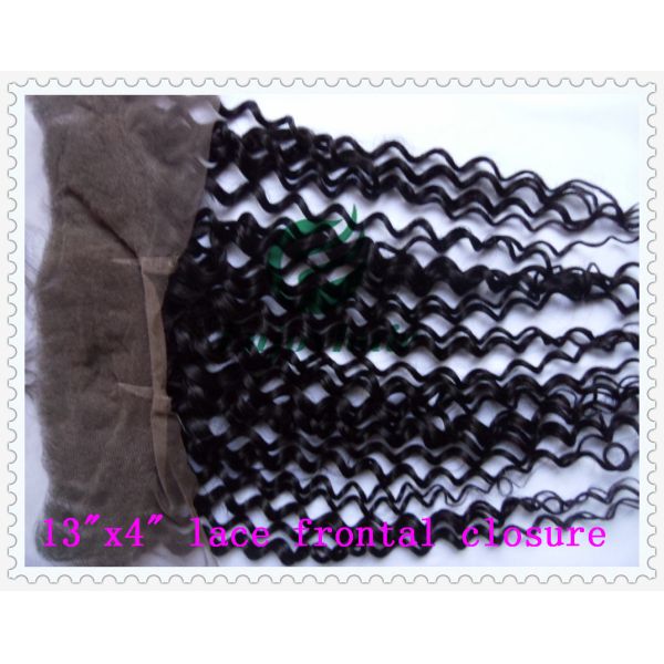 malaysian virgin remy hair lace frontal 13''x4'' ,natural color deep curly 10''-24''