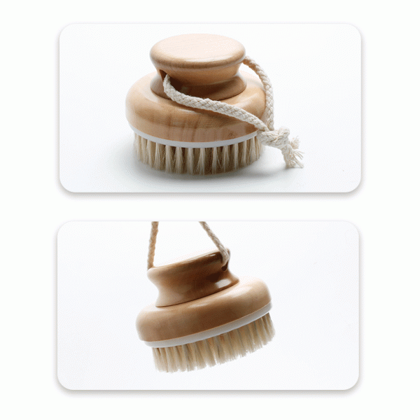 Abeis Corpo redondo seco escova de costas esfregar escova de chuveiro para esfoliação