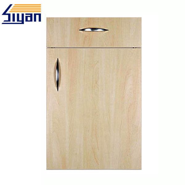 Slab High Gloss Cupboard Doors , Wood Grain Replacement Kitchen Cabinet Doors