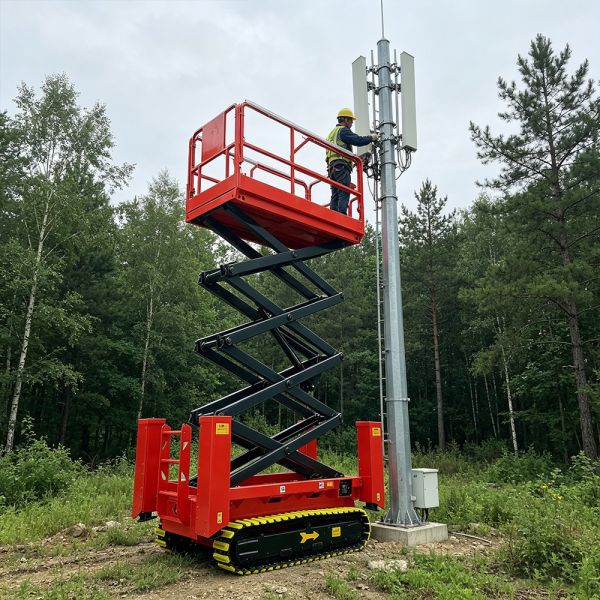 CE Certified Hydraulic Scissors Lift Platform 50 Ft Auto Leveling 320Kg