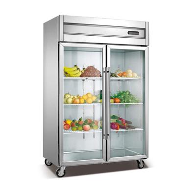 Refrigerador ereto da porta dobro de sistema de fluxo 360W do ar SS