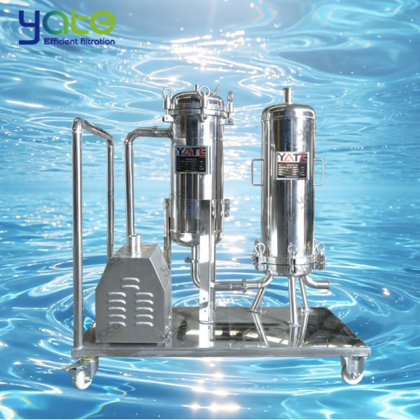 Durable Hygienic Stainless Steel Mobile Trolley Type Multi-Cartridge Filter Housing For Water Oil Wine Beer Treatment
