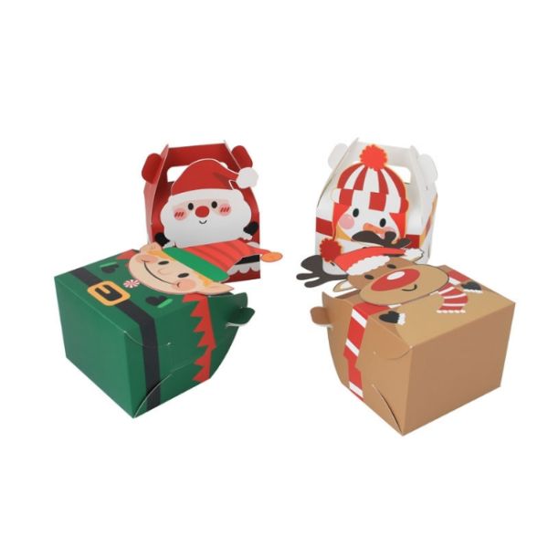 Silk Screen Printing Christmas Single Muffin Packaging Boxes 22g