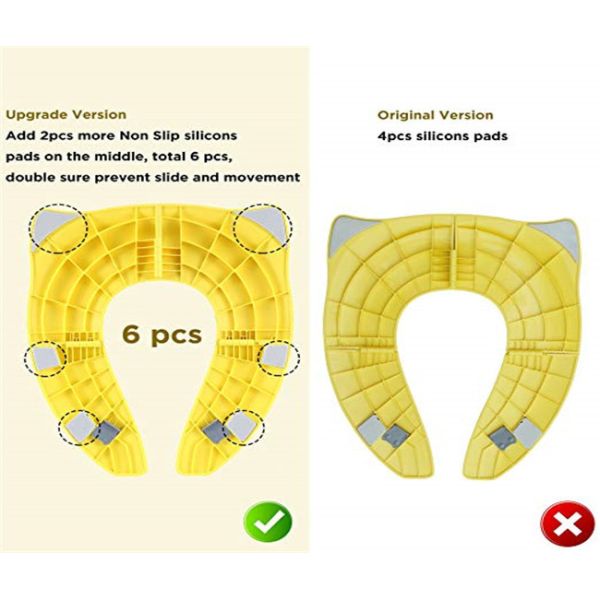 Yellow Potty Foldable Toilet Seat / Baby Safety Toilet Seat Cover 13.5*11*1 cm