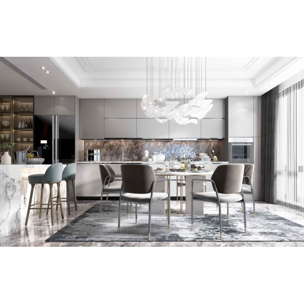 Shaker Door Type Foshan Factory Kitchen Manufacturer Matt White Kitchen Cabinet