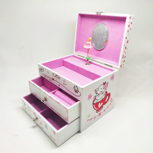 PMS que imprime a caixa da princesa Ballerina Dancing Drawer das crianças da caixa de música do presente da joia