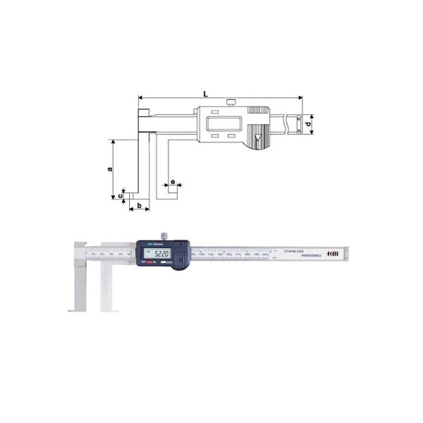 Wholesale Flat Point 25-500mm/1-20 Digital Internal Groove Caliper for Inner Groove Depth & Diameter Measurement, for Measuring Internal Narrow Dimensions