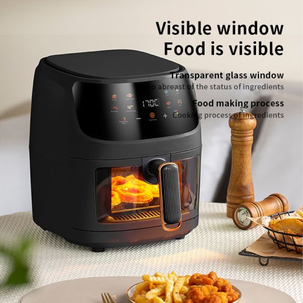 Intelligence Digital Electric Air Fryer with 8L Capacity and Stainless Steel Material