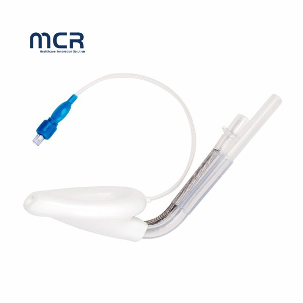 90 Degree Curved PVC Cuff LMA Double Lumen With Stainless String Reinforce