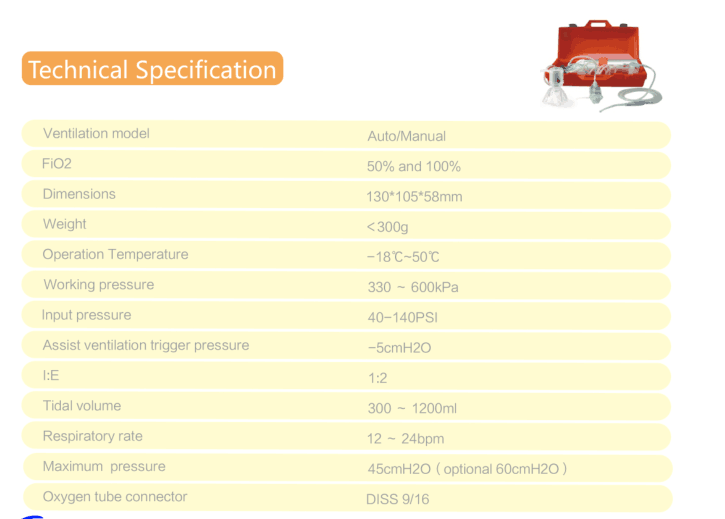 High Quality Equipment Pneumatic Resuscitator Machine Automatic Device First Aid With Resuscitation