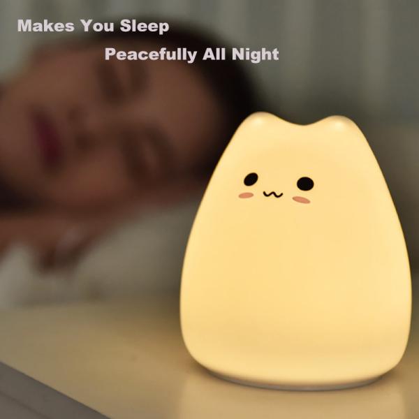 7 Colors Eco Friendly 0.3W Silicone LED Night Light For Christmas Gifts