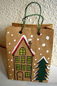 CMYK Printing Holiday Christmas Paper Bags For Candy Shop OEM / ODM Avaliable