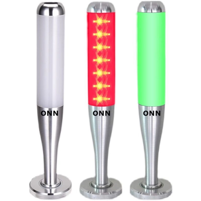 Onn M4S-D Tri Color LED Machine Tool Indicator Light With Buzzer Foldable DC 24V IP65 Rated 85dB 360 Beam Angle