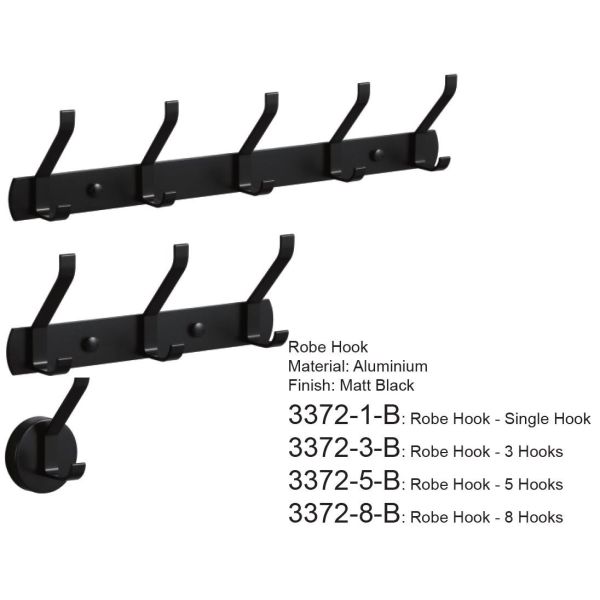 Double Hooks Aluminium Wall Hooks For Mudroom Bathroom Entryway