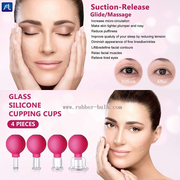 15mm 25mm Blue Rubber Glass Vacuum Cupping Cups For Healthcare