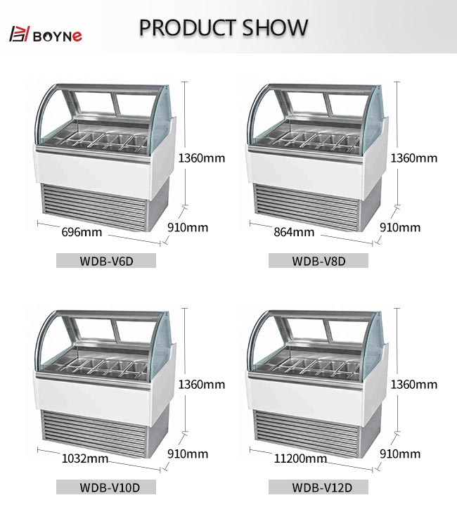 Нержавеющая сталь компрессора -18~-24℃ Данфосс замораживателя дисплея мороженого Кунтертоп закрывает