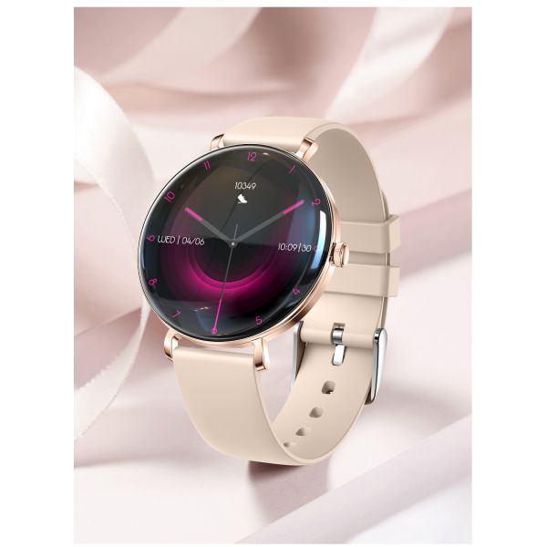 Reloj inteligente V85 Fashion para mujer, pantalla AMOLED delgada, llamada BT, monitor de muñeca, rastreador de actividad física