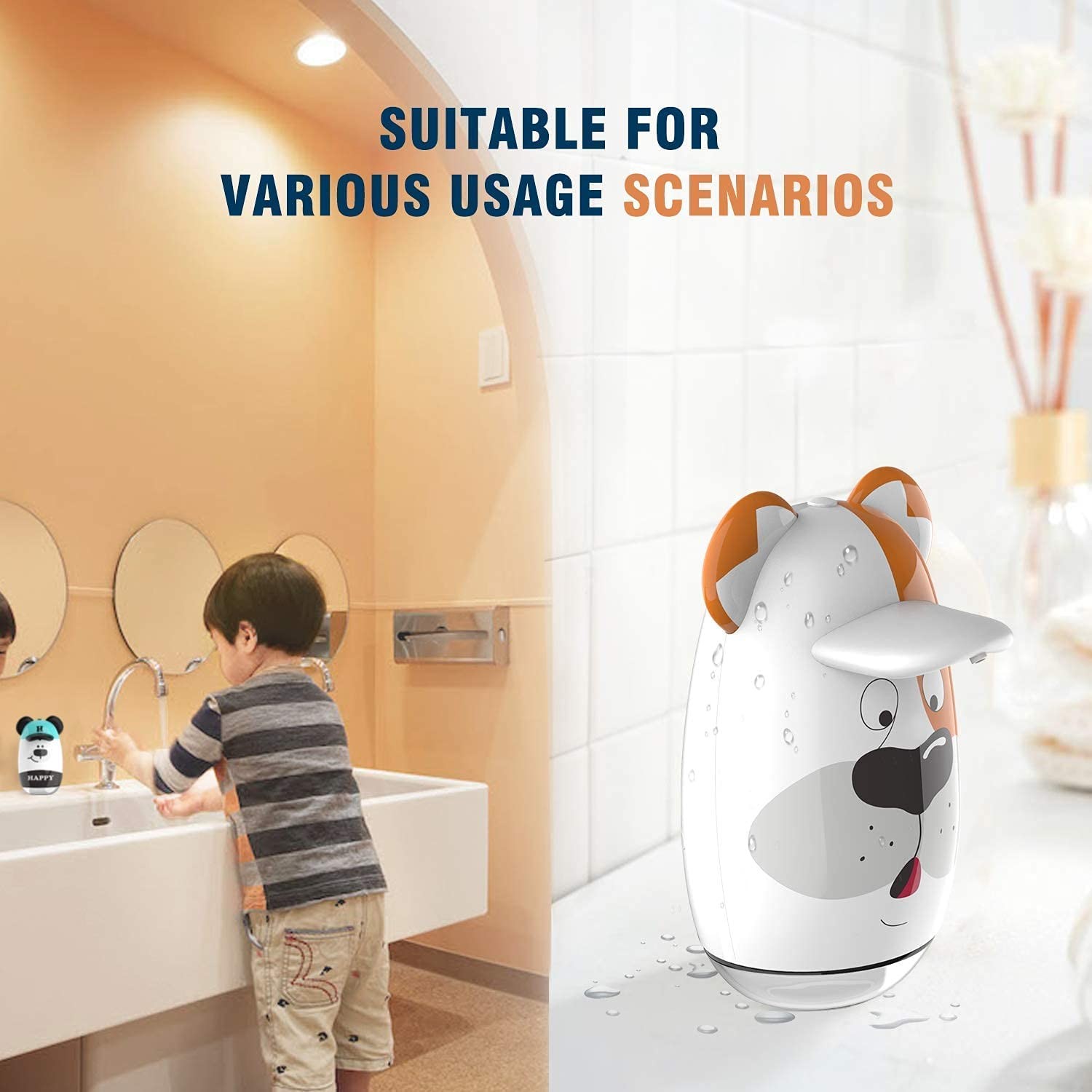 Мультфильм собаки Countertop 200ML распределителя мыла пены 4CM Touchless