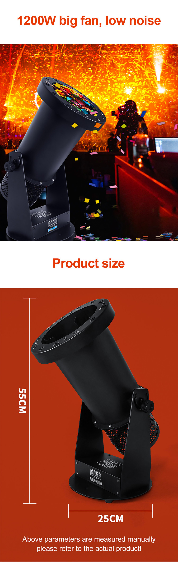 Влияние радуги машины воздуходувки Confetti машины DMX512 небольшого Confetti бумажное ручное