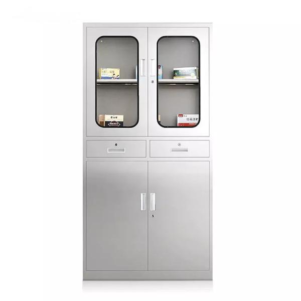 201 Stainless Steel Medicine Cabinet Durable Hospital Medicine Cabinet 2 Drawer 4 Door