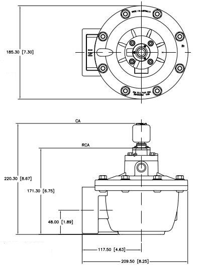 Right Angle Aluminium Pneumatic Pulse Valve CA50T QR DIN43650A SS304 Ferrule