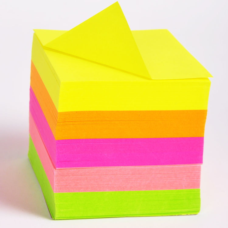 high quality office stationery fluorescence rich colors 85x85mm office supplies sticky note pads
