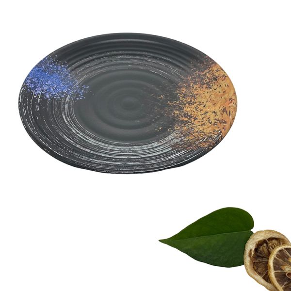 Matte Japanese Melamine Dinnerware Black Melamine Dinner Set Anti Scratch