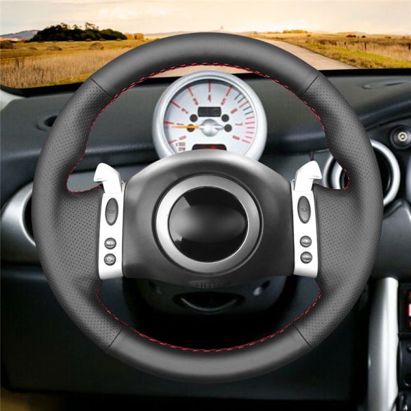 Mini Cooper Hatchback R50 R52 R53 2001-2006 Convertible 2004-2008 Gray Thread Steering Wheel Cover