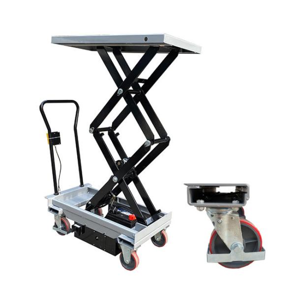 Mobile 250kg Manual Scissor Lift Tables 32.68inx19.69in Max Height 35.83in
