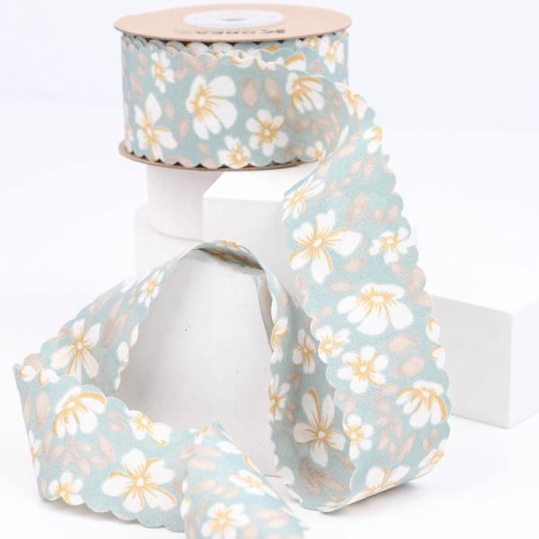 Floral personalizado Grosgrain fita fita de borda de tecido fita para embalagem de presente