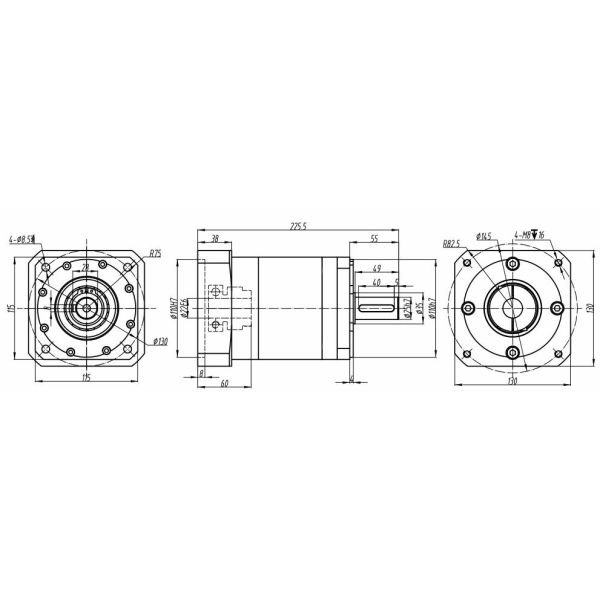 Planetary Arrangement Huge Precision Industry Planetary Gearbox With 130mm Flange 20:1