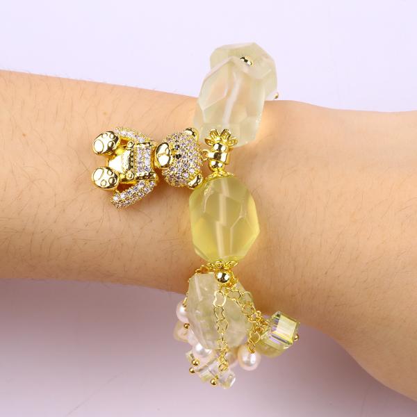 Handmade Gemstone Bracelet Adjustable Charms Citrine Bracelets Natural Stone Pearl Jewelry For Party Daily Wearing