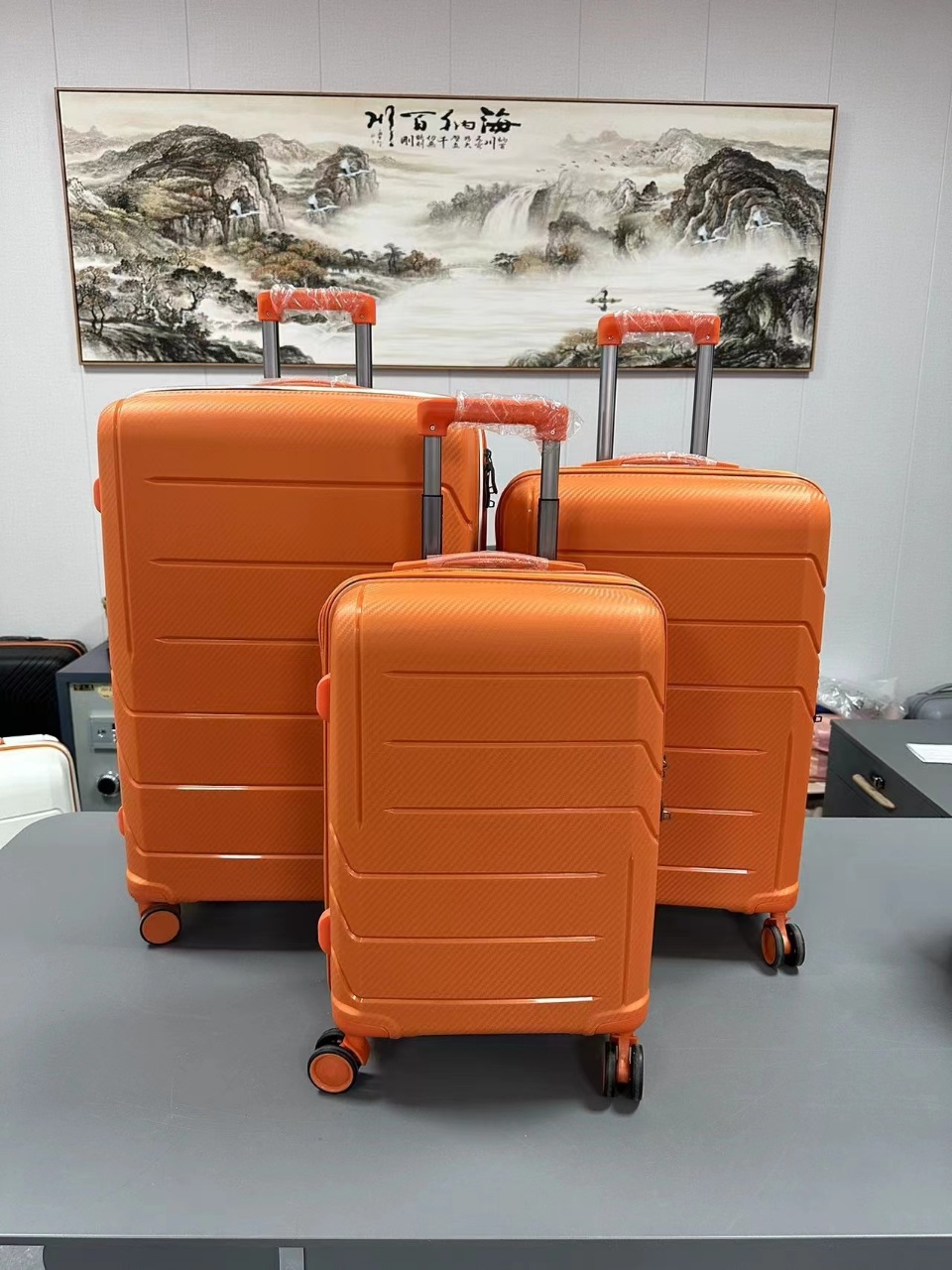 Unisex Large Ultra-Durable Resilience Carry-On Luggage Sets High Reliability Spinner Explosion-Proof Zipper PP Material PP